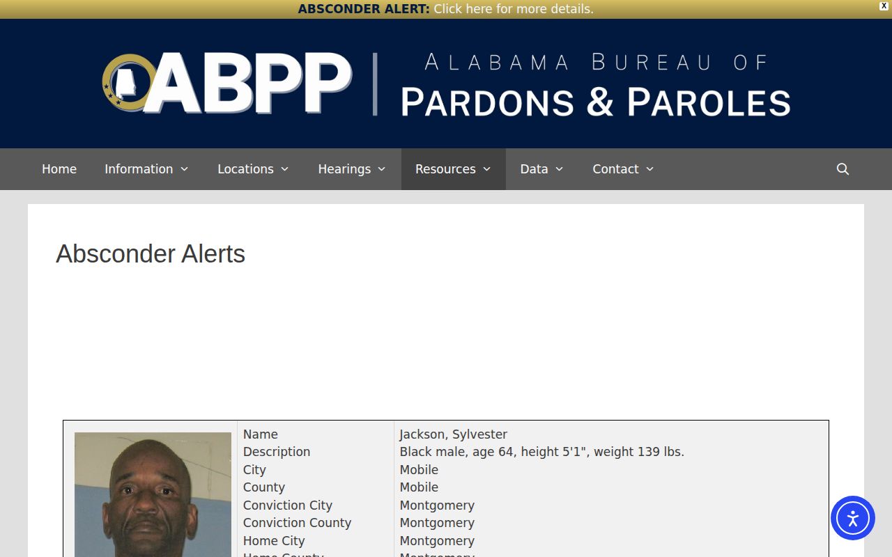 Lamar County parole and probation absconder alert lookup source