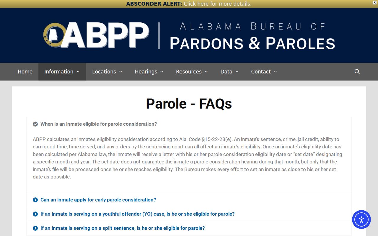 Lamar County inmate release date ABPP parole eligibility explanation